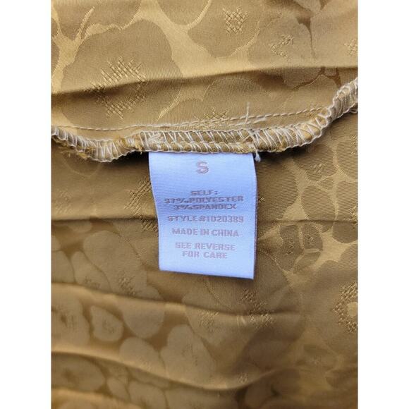 NWOT Flying Tomato Maxi Dress SZ Small Long Sleeves Self Belt Pleated Mustard - Picture 12 of 13